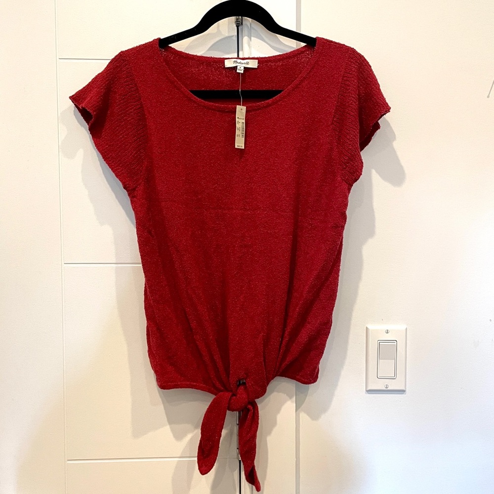 NWT Madewell size M Marin tie front sweater tee